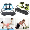 Abs Wheels Roller Abdominal Muscle Resistance Pull Rope Trainer Waist Exercise Multi-functional Home Workout Fitness Equipment - Glasty.store