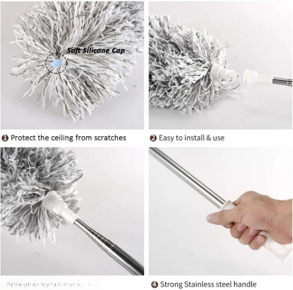 Extendable Telescope Microfiber Duster Long Handle For Cleaning Dust, Dirt And Stains Fan Duster High Quality - Glasty.store